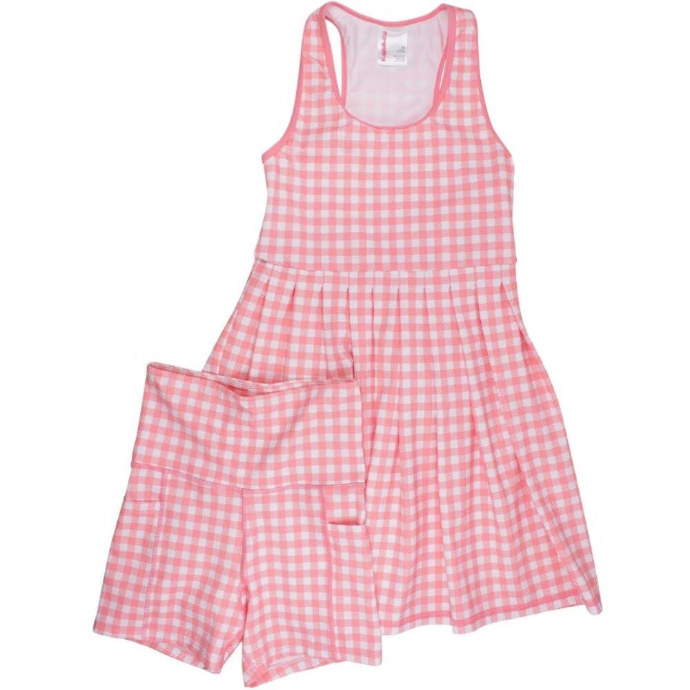 Ruffle Butts Size S UPF50+ Active Dress & Bike Shorts Bubblegum Pink Gingham